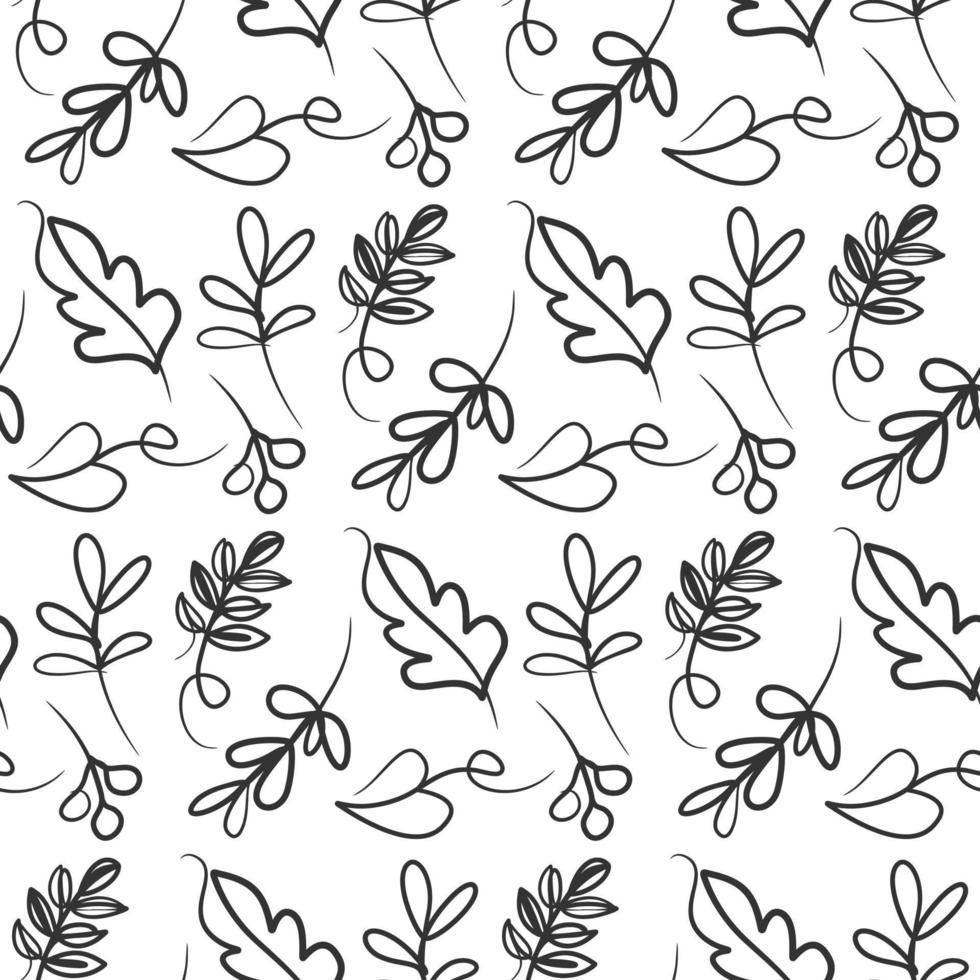 Botanical floral leaves seamless pattern. Floral pattern, Green leaves vector