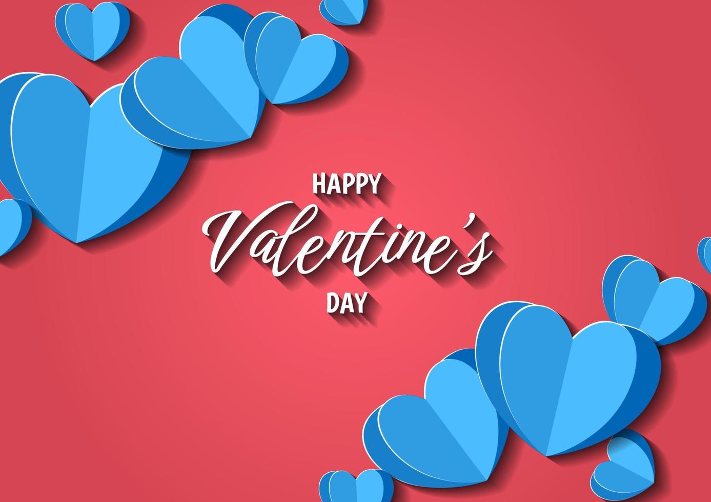 Happy valentine's day heart frame background vector