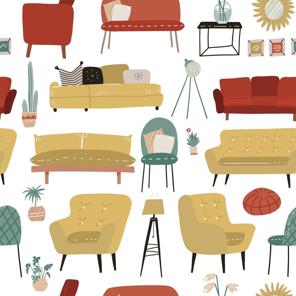 Los muebles de la casa los iconos de estilo de dibujos animados Imagen  Vector de stock  Alamy