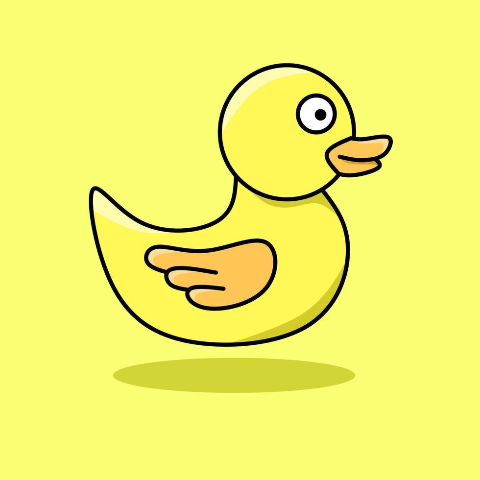 lindo vector de pato de goma con contorno