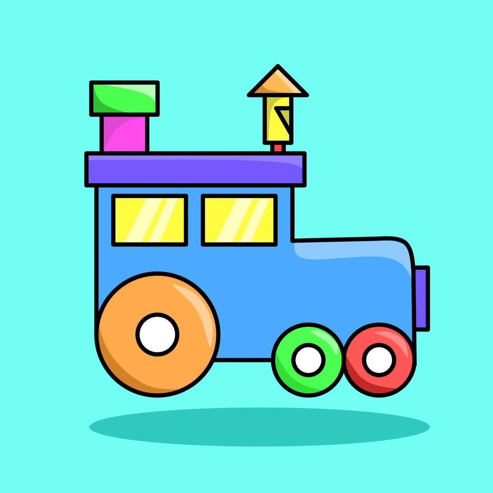 Cute locomotive vector with outline