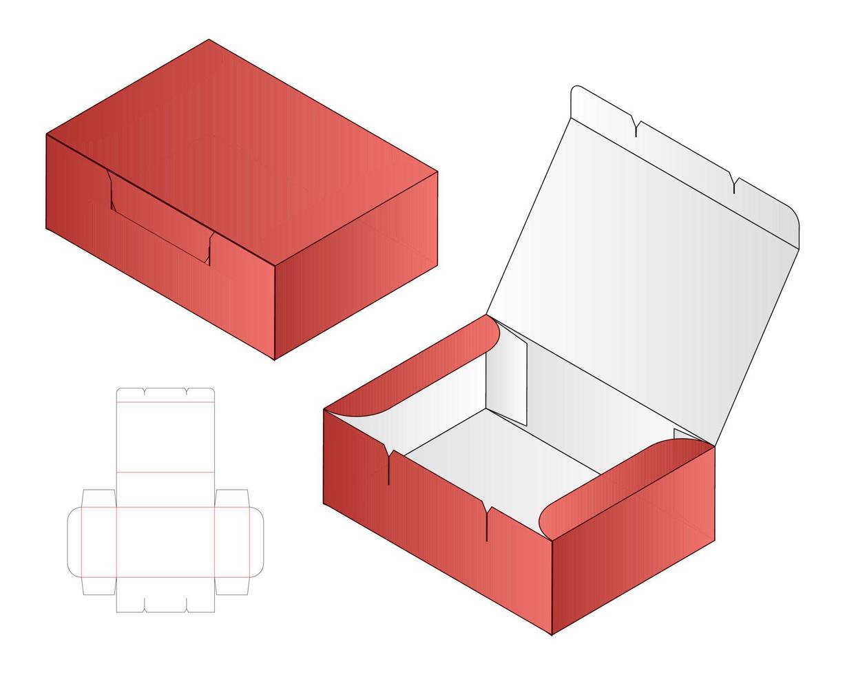 Box packaging die cut template design. 3d mock-up vector