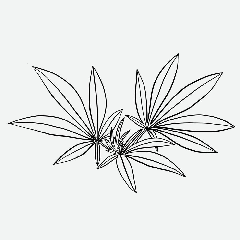 simplicidad hoja de cannabis dibujo a mano alzada diseño plano. vector