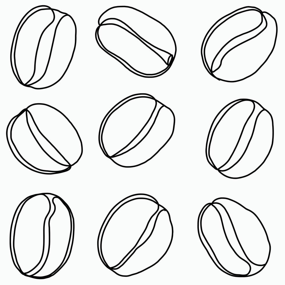 simplicity coffee beans freehand continuous line drawing flat design. vector