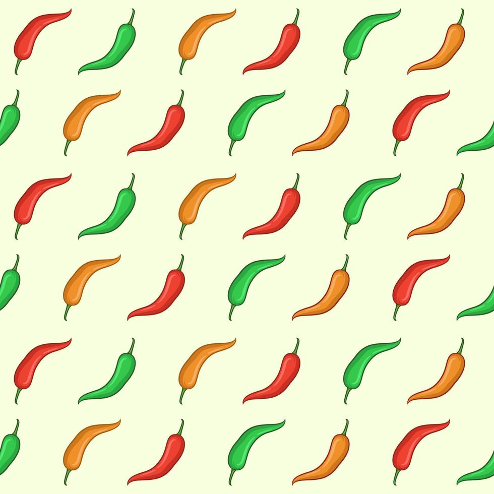 Chili hand drawn vector seamless pattern