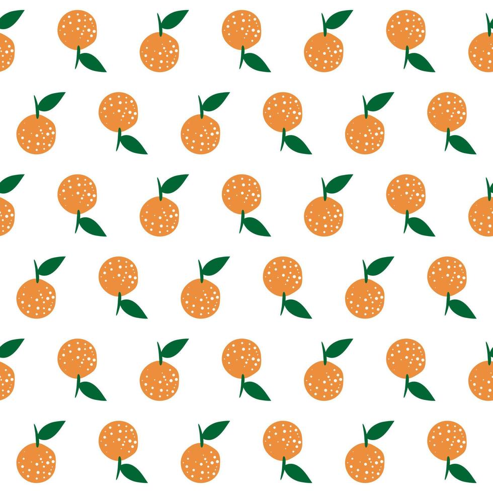 Tropical seamless pattern with orange fruit vector