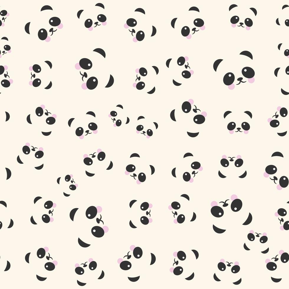 Cute panda seamless pattern background vector