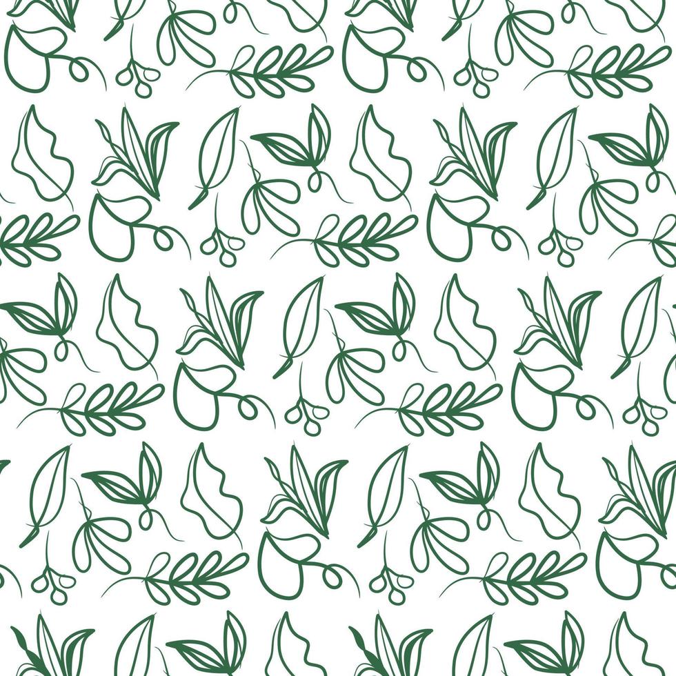 Botanical floral leaves seamless pattern. Floral pattern, Green leaves vector