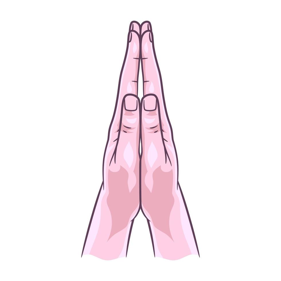 Praying hands illustration vector drawing