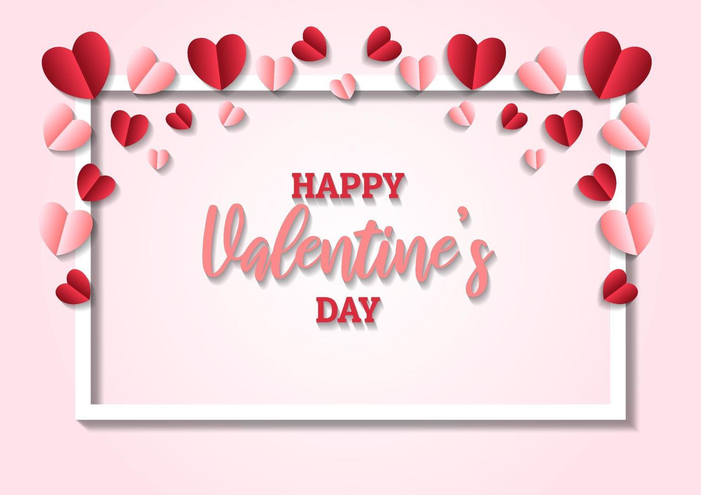 Happy valentine's day heart frame background vector