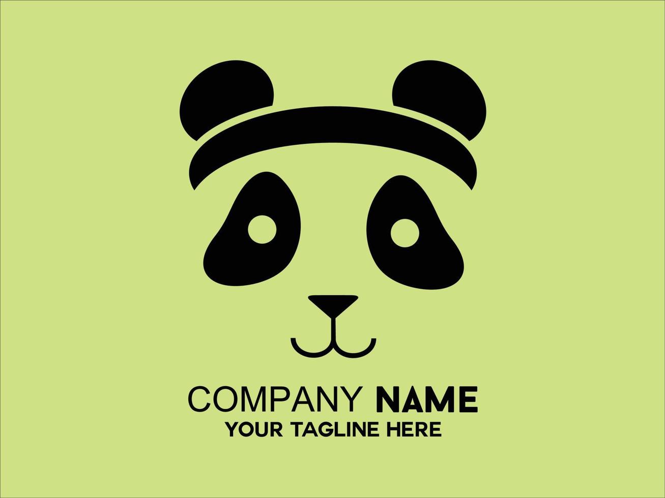 cute panda face logo vector