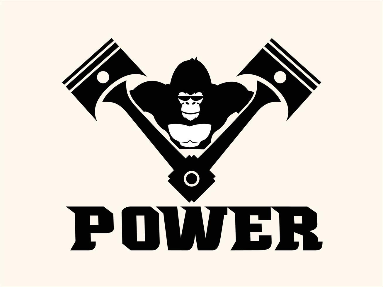 pistone logo with gorilla symbol full of power vector