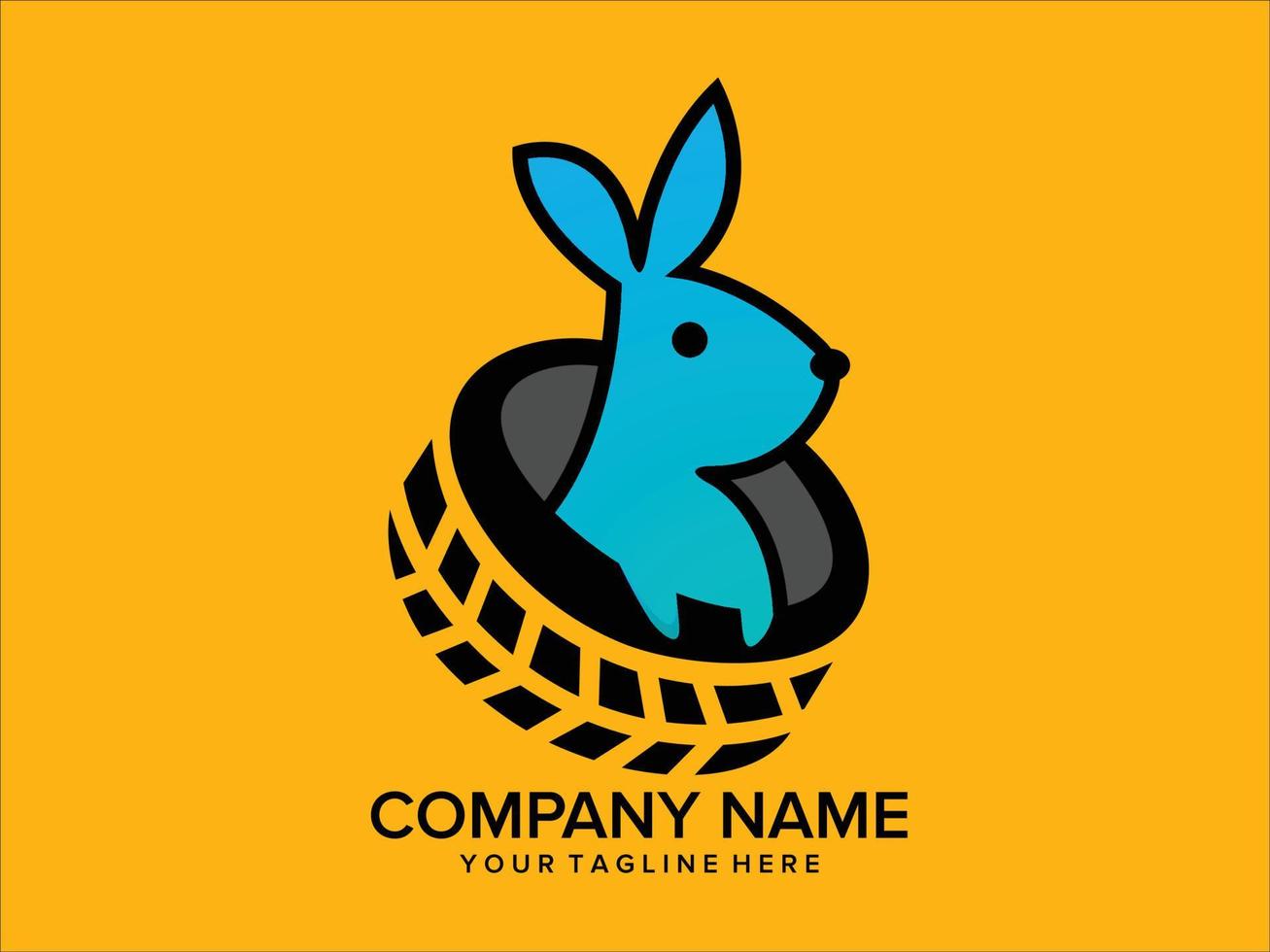 bunny and tire logo vector