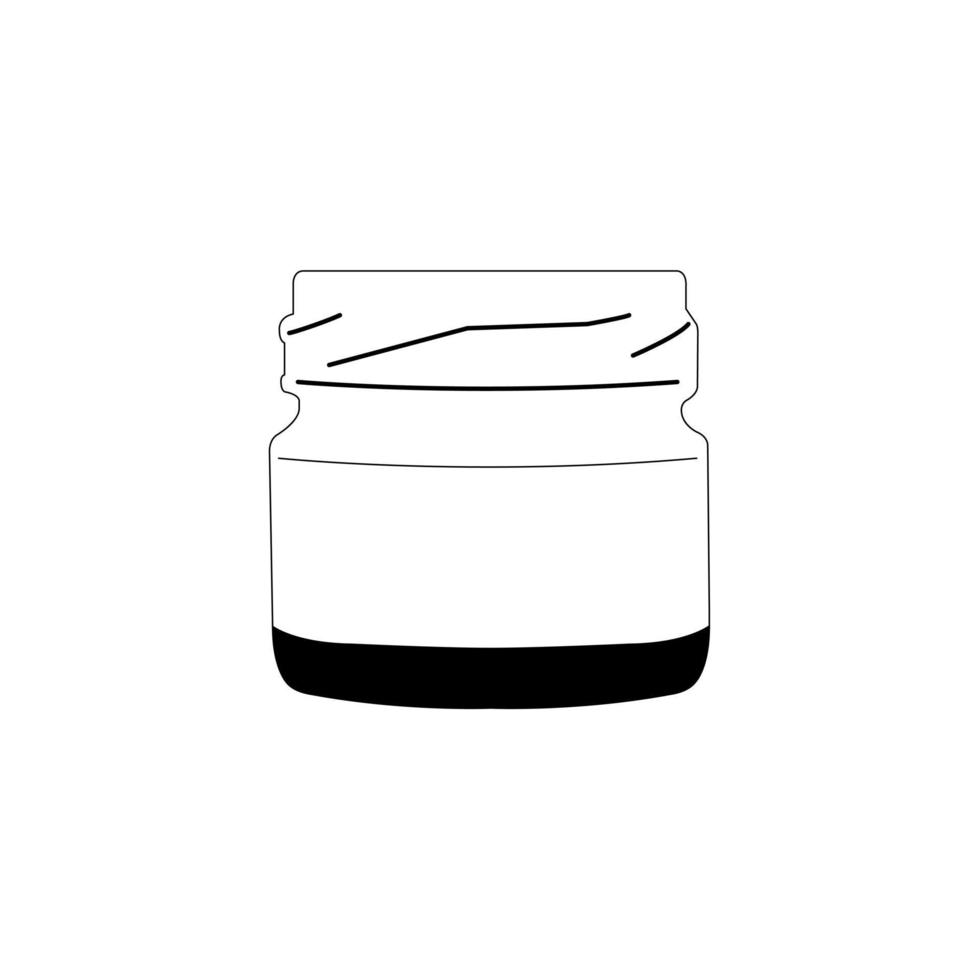 Mini tarro de mermelada de vidrio de 30 ml, vector de diseño de icono