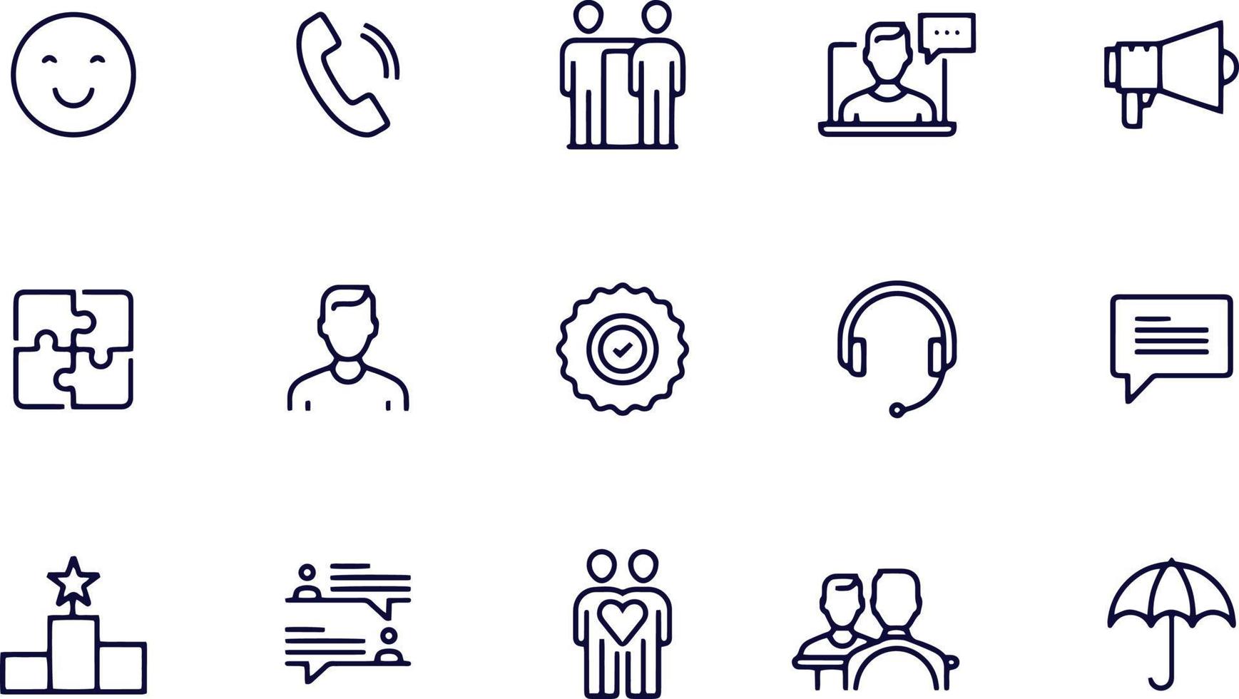 Customer Relationship Line Icons vector design