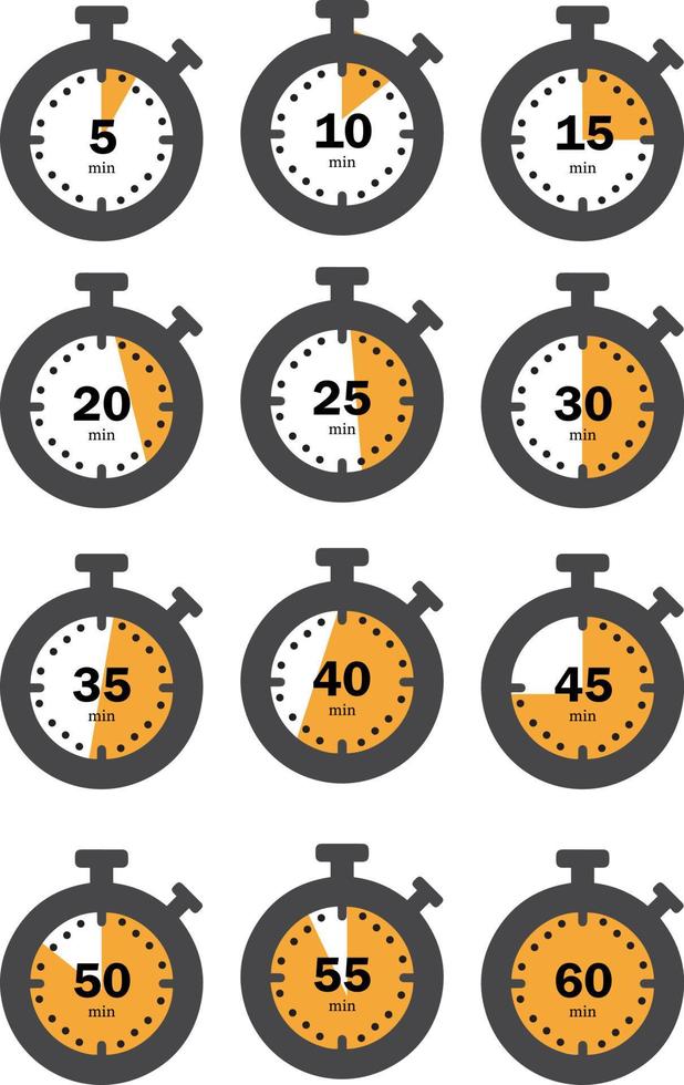 set of timer and stopwatch icons vector design