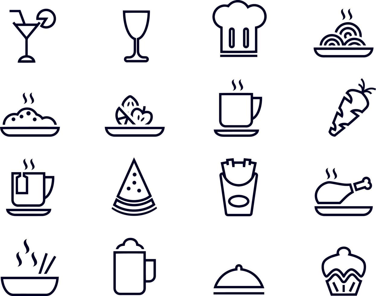 iconos de alimentos establecer diseño vectorial vector