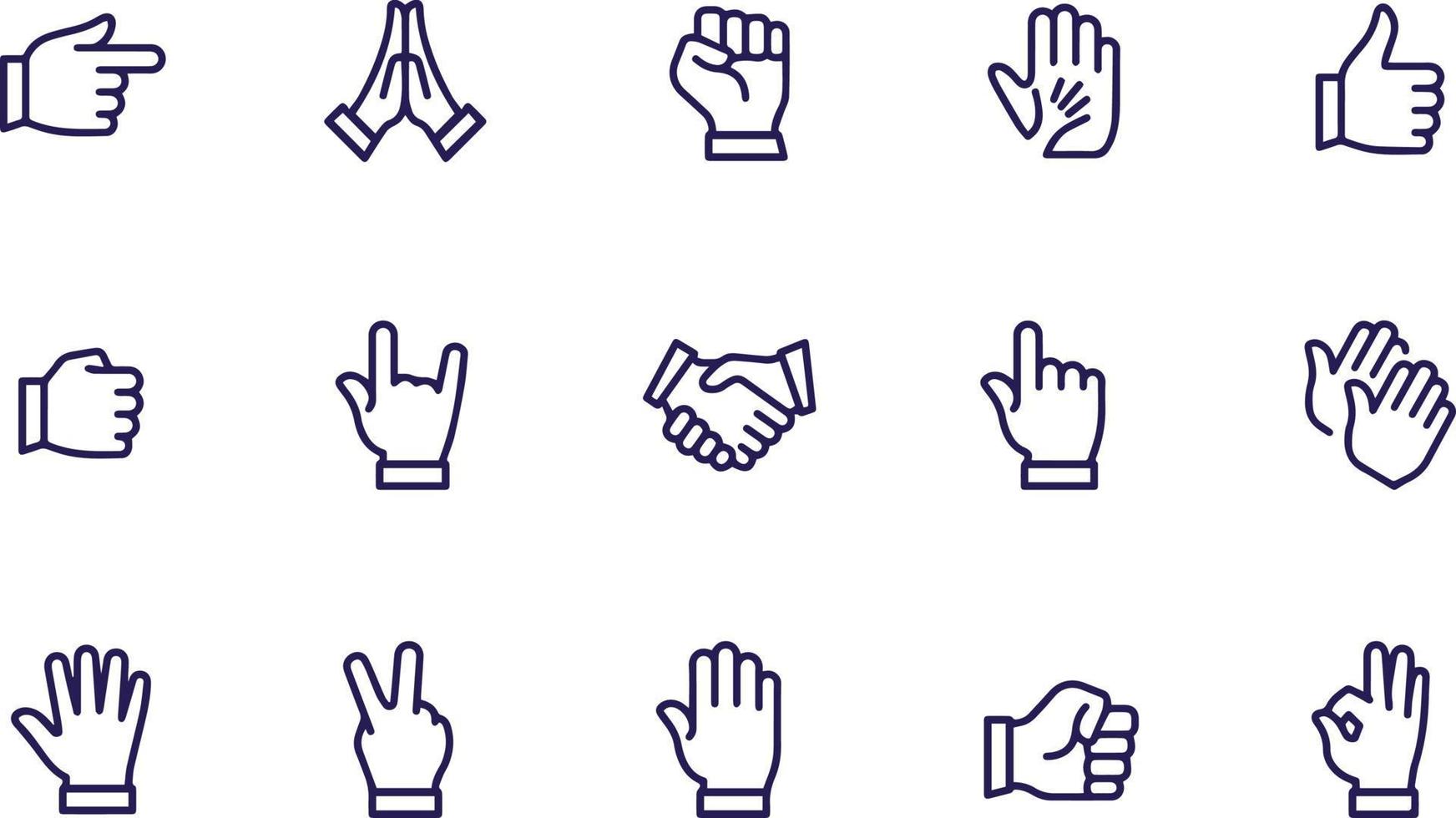 Hand Gesture line vector design