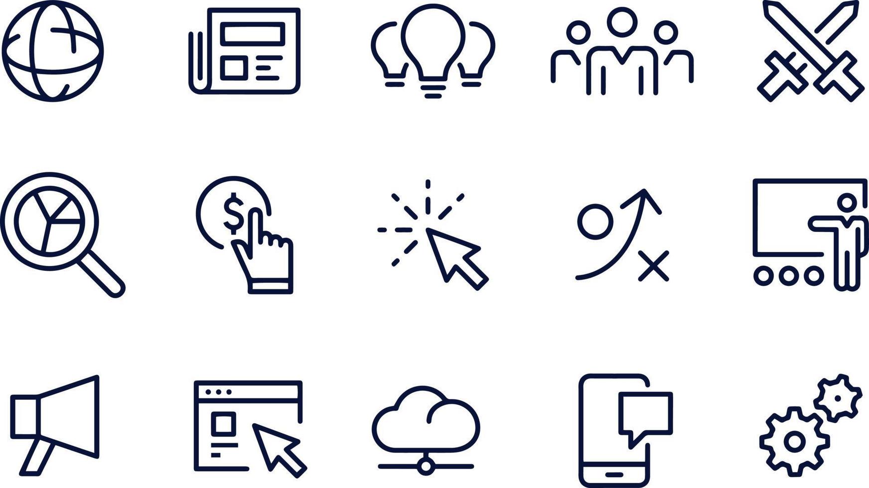 Marketing line icons vector design