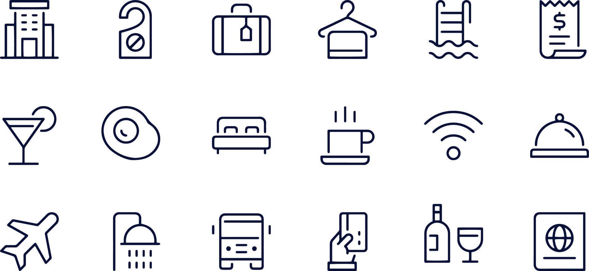 25 Line Hotel Services Icons. Color Block. Logo, Glyphs And Pictogram  Collection. Vector Illustration Royalty Free SVG, Cliparts, Vectors, and  Stock Illustration. Image 46999096.