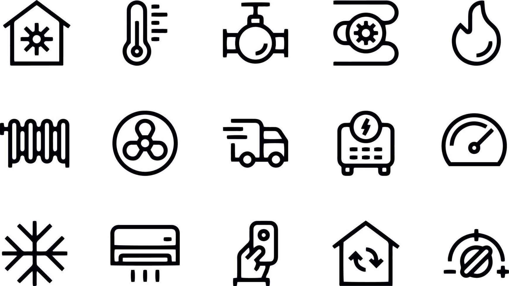 Heating and Cooling Icons vector design