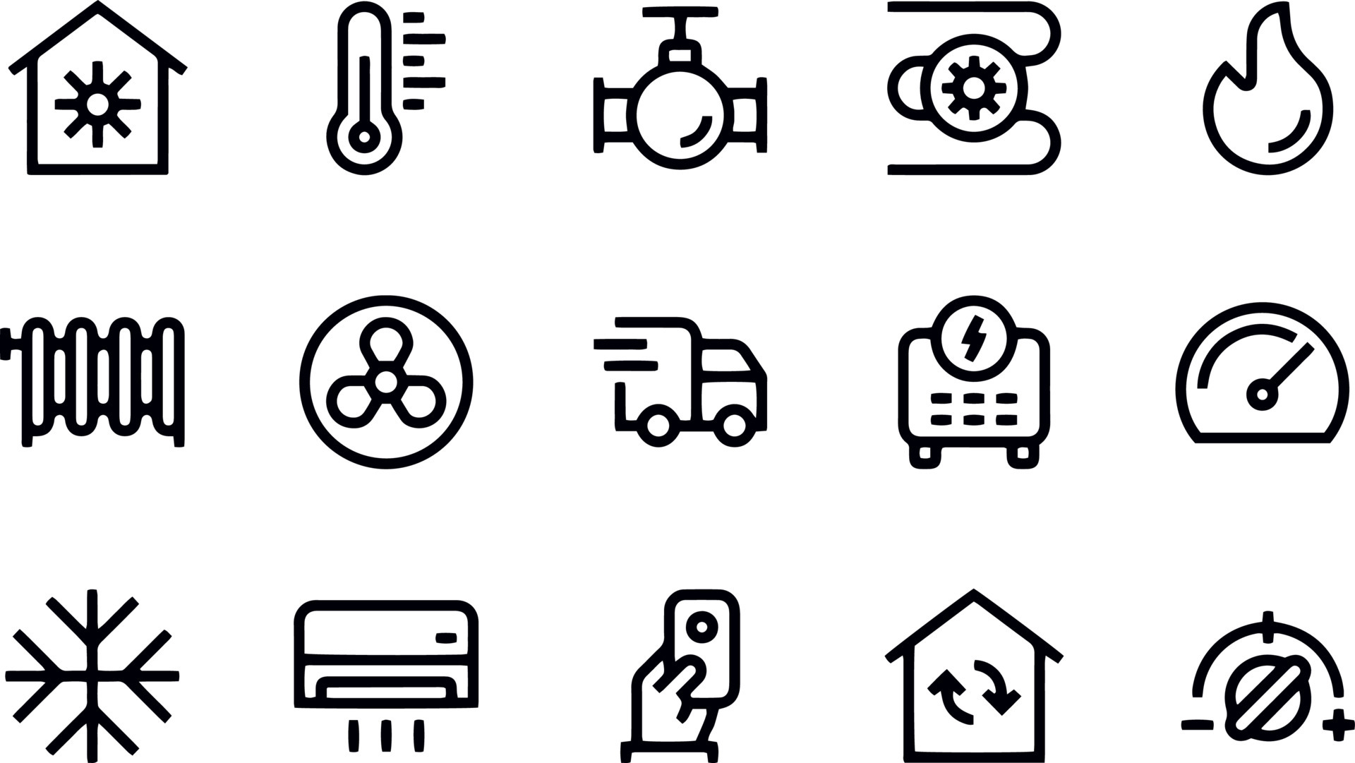 Heating and Cooling Icons vector design 6045959 Vector Art at Vecteezy