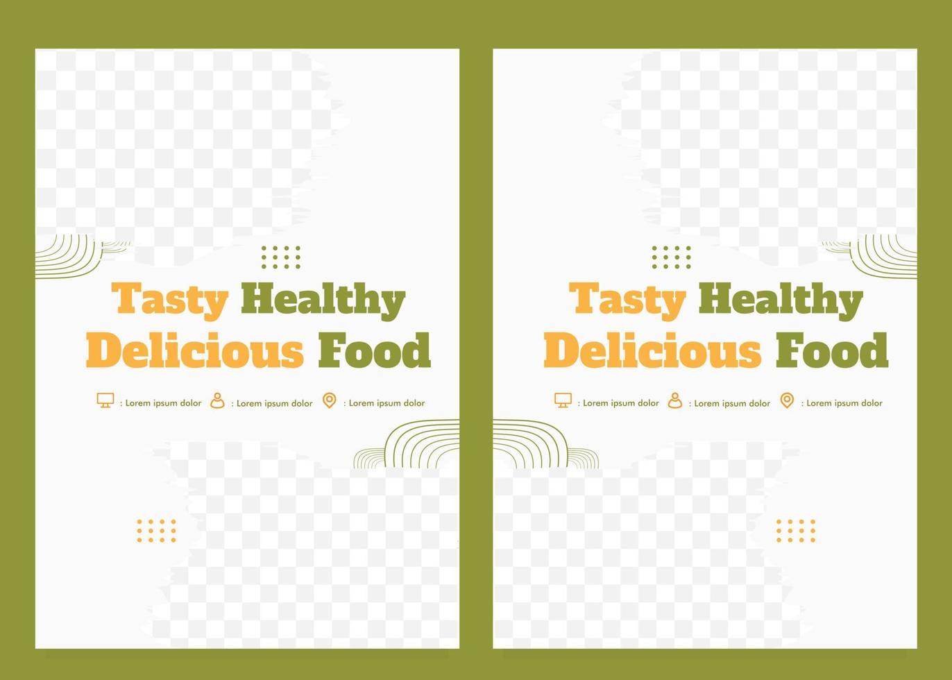 tasty healthy food  flyer template collection vector