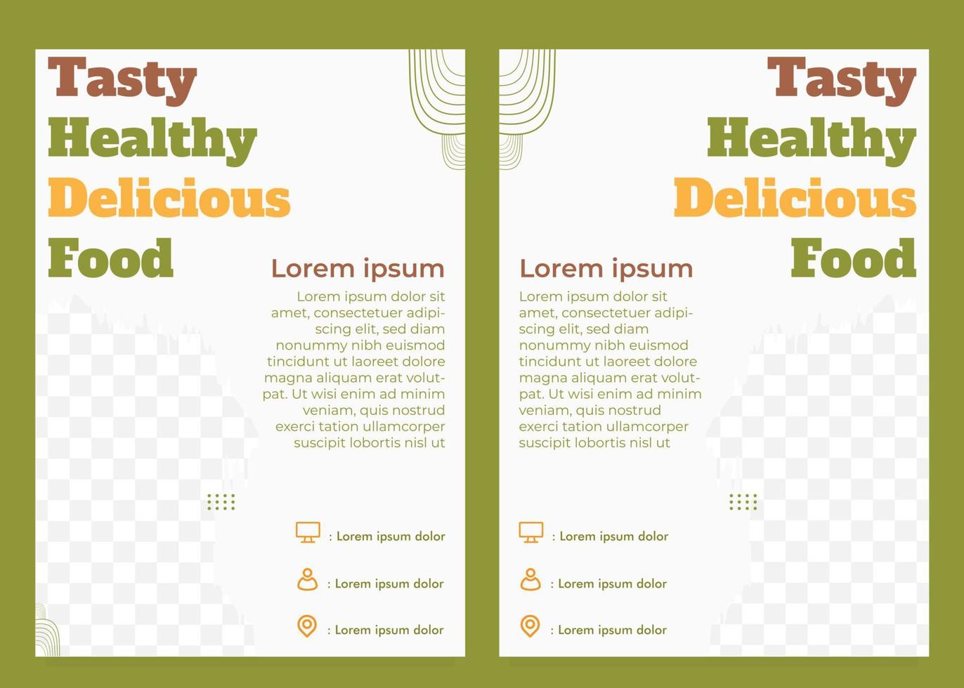 tasty healthy food  flyer template collection vector