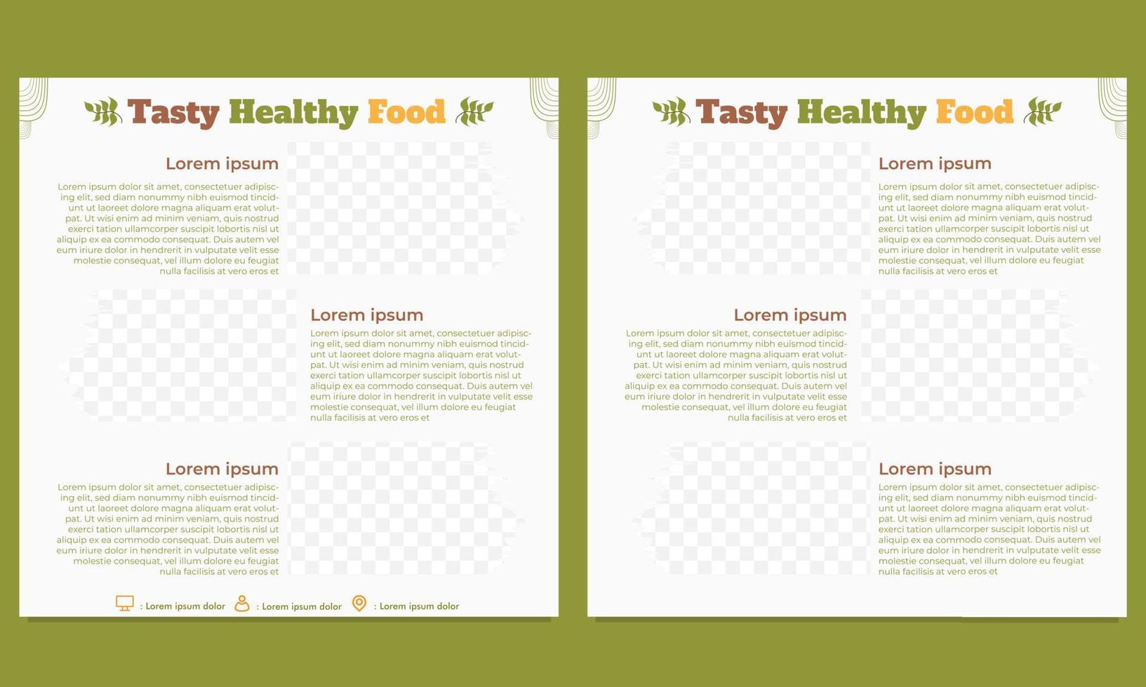 tasty healthy food social media post template vector