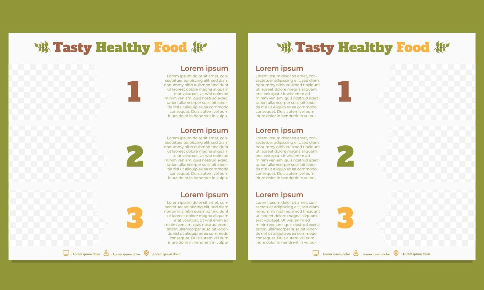 tasty healthy food social media post template vector