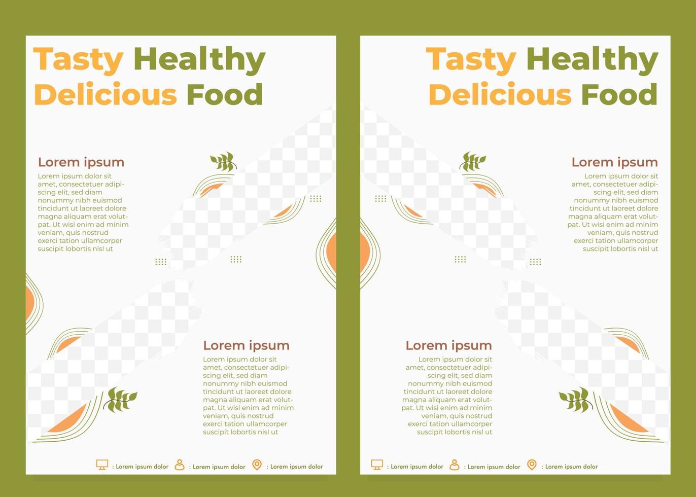 tasty healthy food  flyer template collection vector