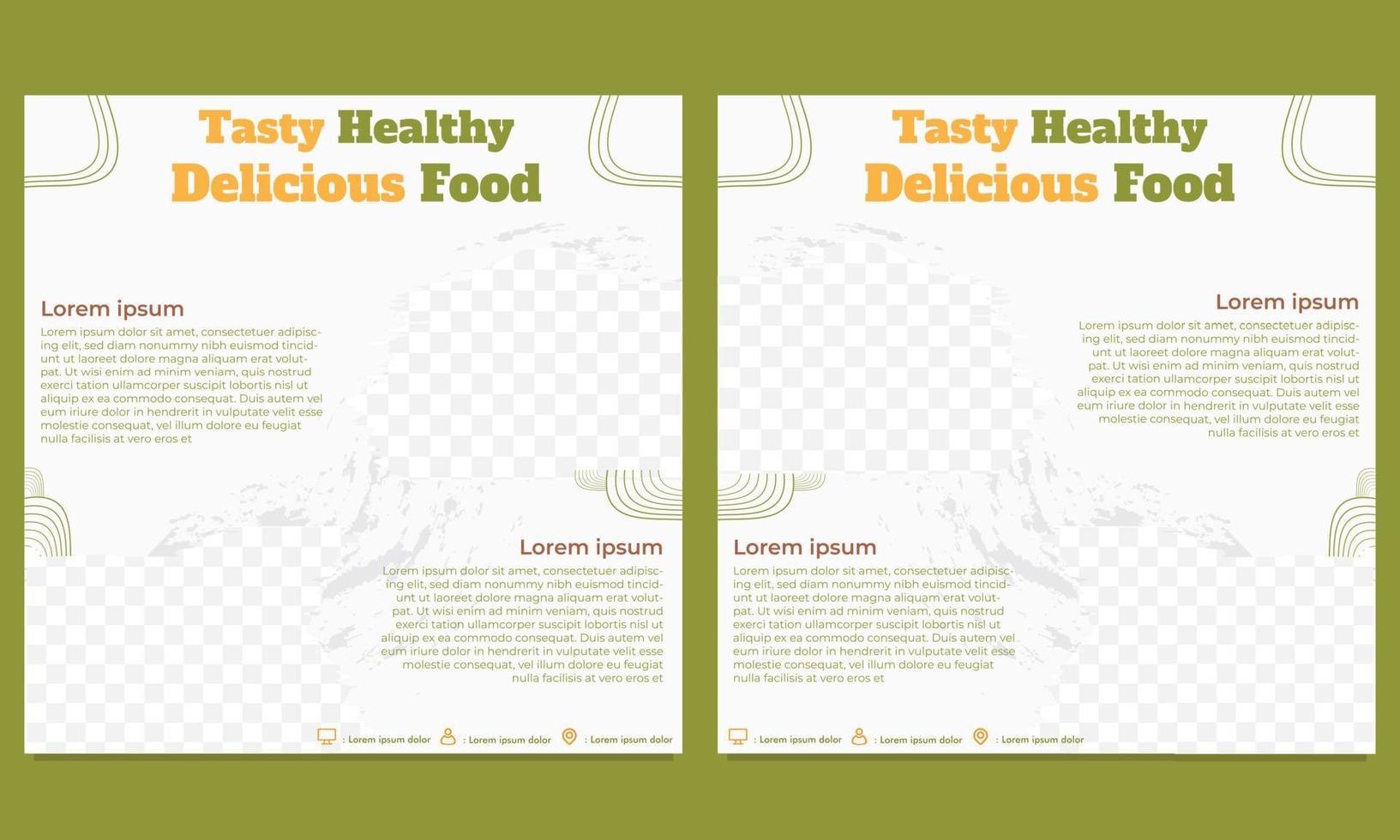 tasty healthy food social media post template vector