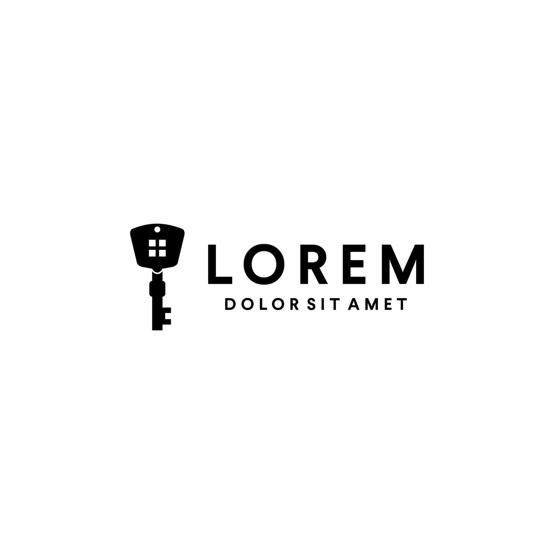 Key Logo with color black. Design key for logo, Simple and clean flat