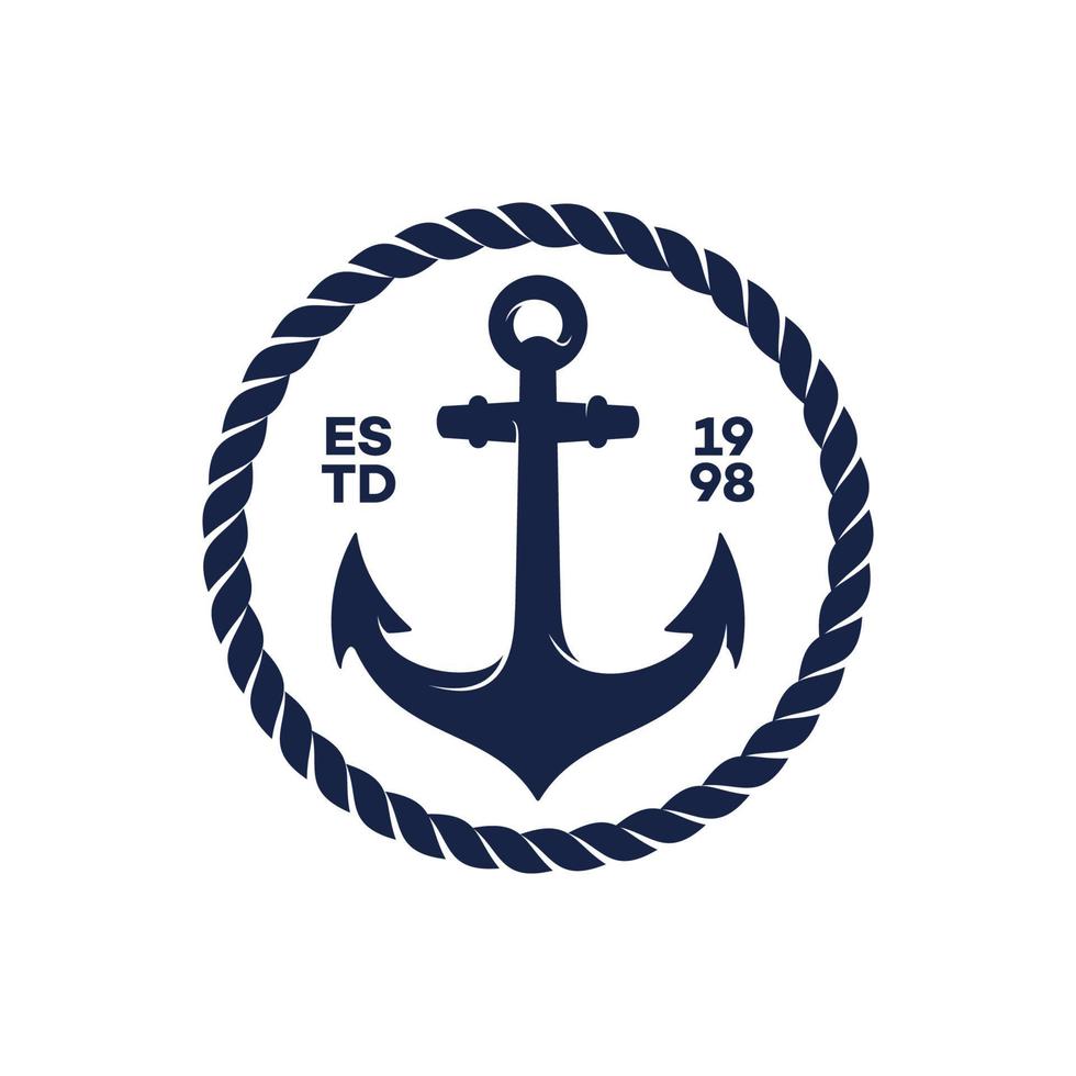 Vintage label with an anchor and slogan, Vector illustration, anchor icon, Simple shape for design logo, emblem, symbol, sign, badge, label, stamp, Apparel t-shirt design