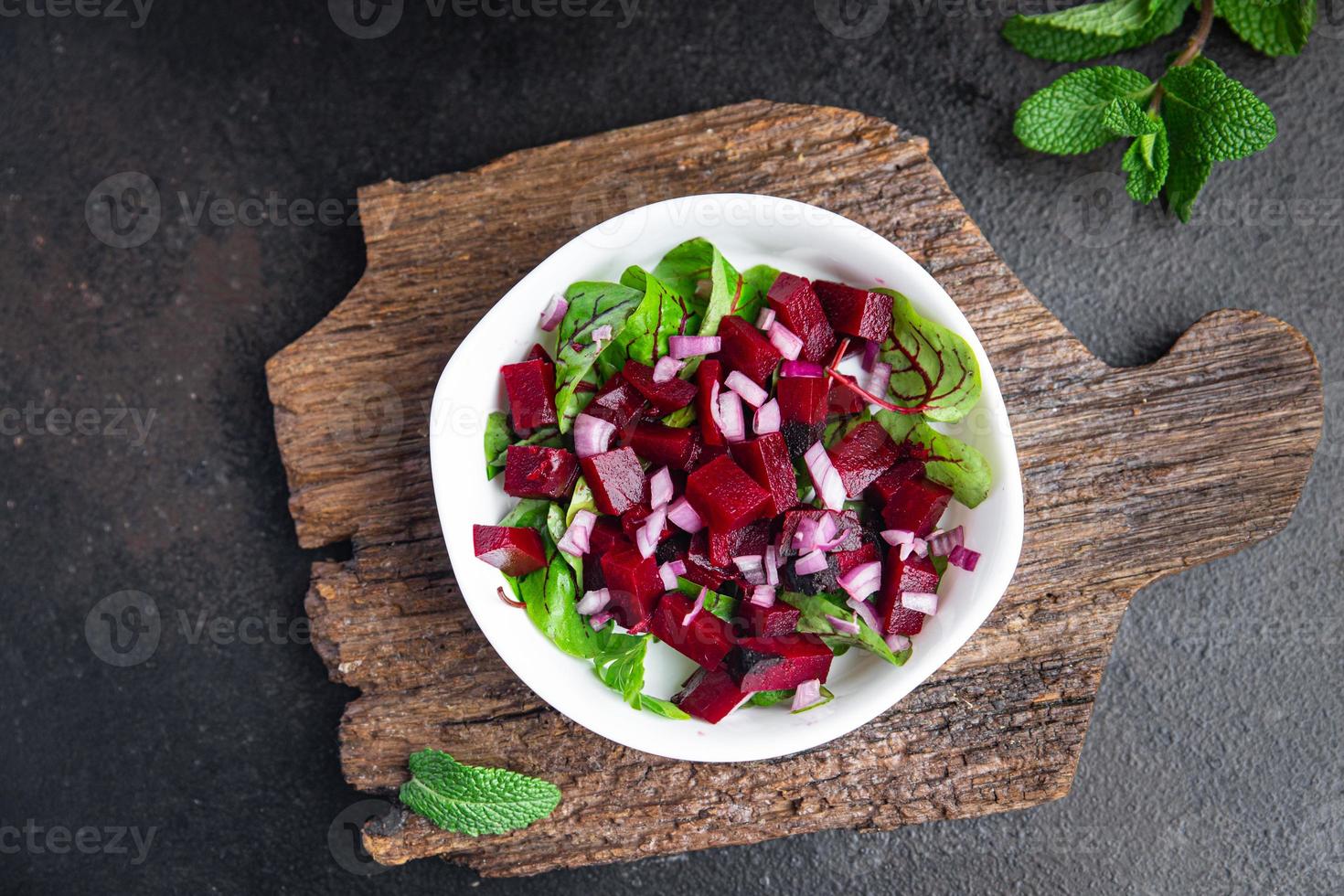 beet salad beetroot, green leaves lettuce fresh dietary healthy meal food photo