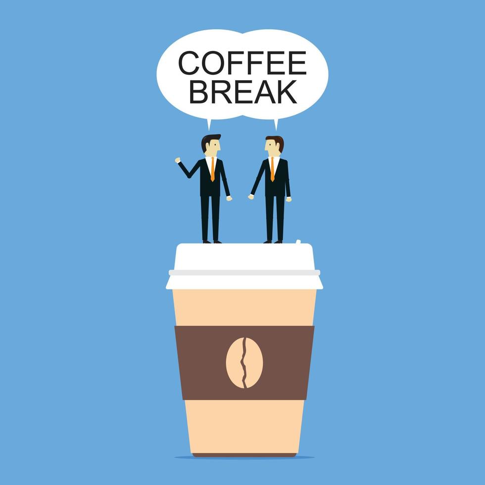 Businessman talking during coffee breaks vector
