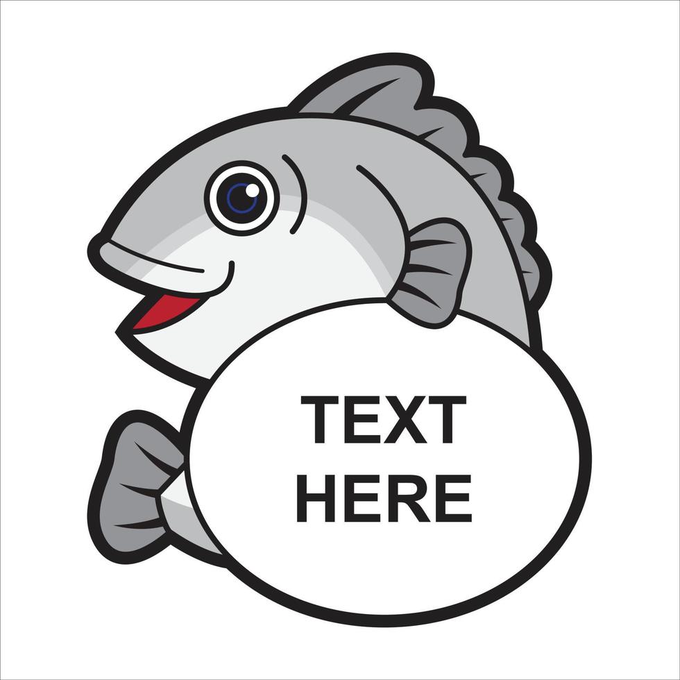 Cartoon tuna fish logo template layout vector