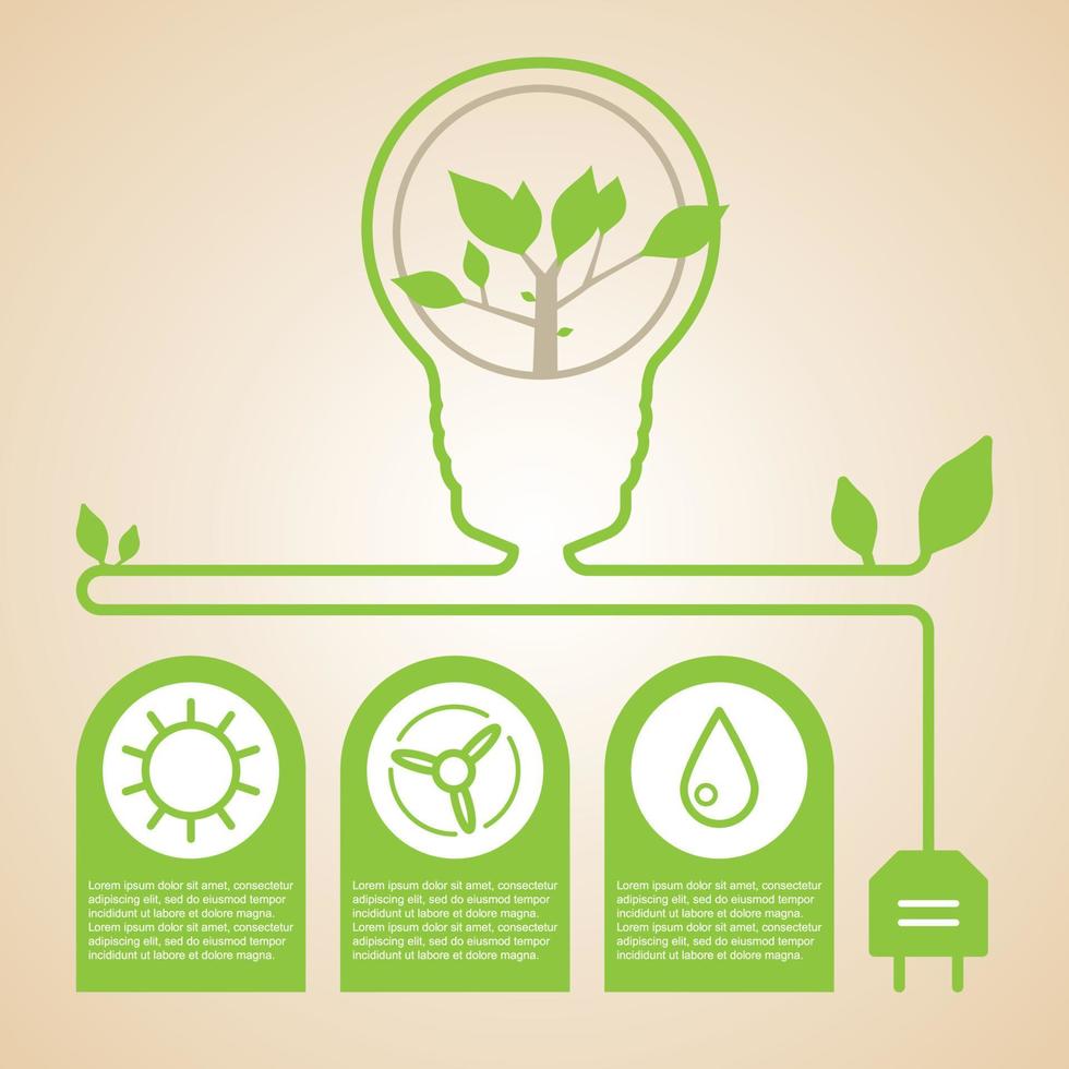 Infographic energy saving information vector