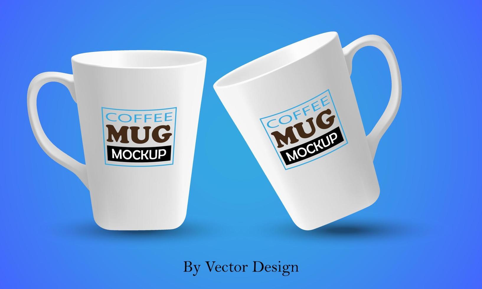 realistic white mug mockup by vector design
