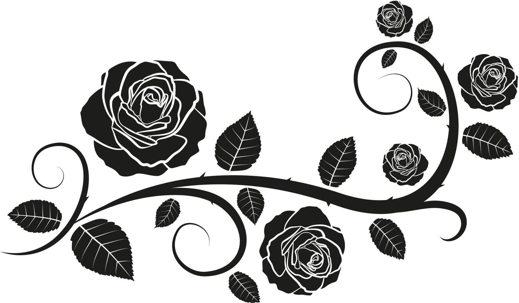 Silhouette Rose Ornament By Vector Design 6046713 Vector Art At Vecteezy