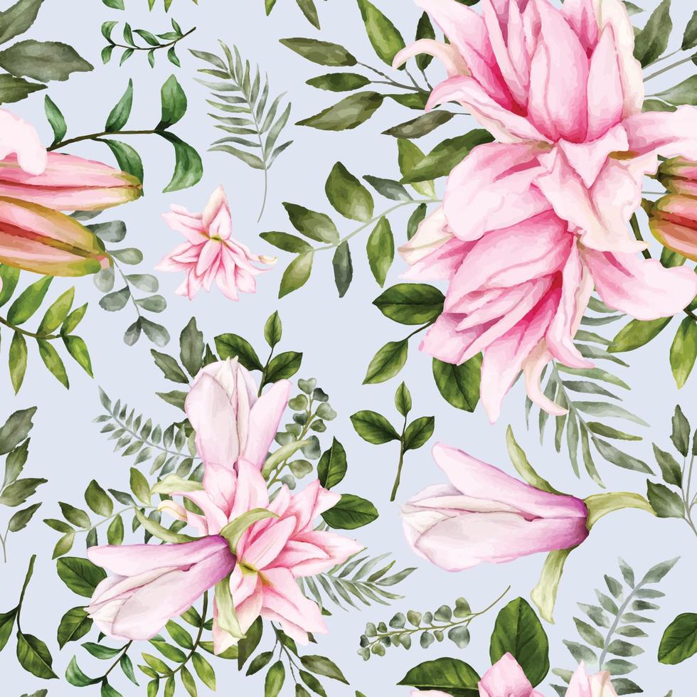 Beautiful watercolor floral seamless pattern vector