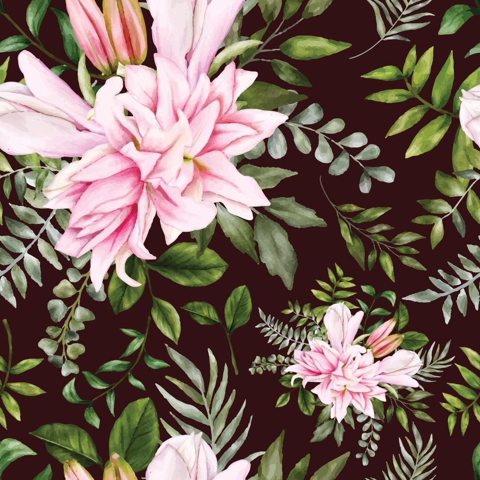 Beautiful watercolor floral seamless pattern vector