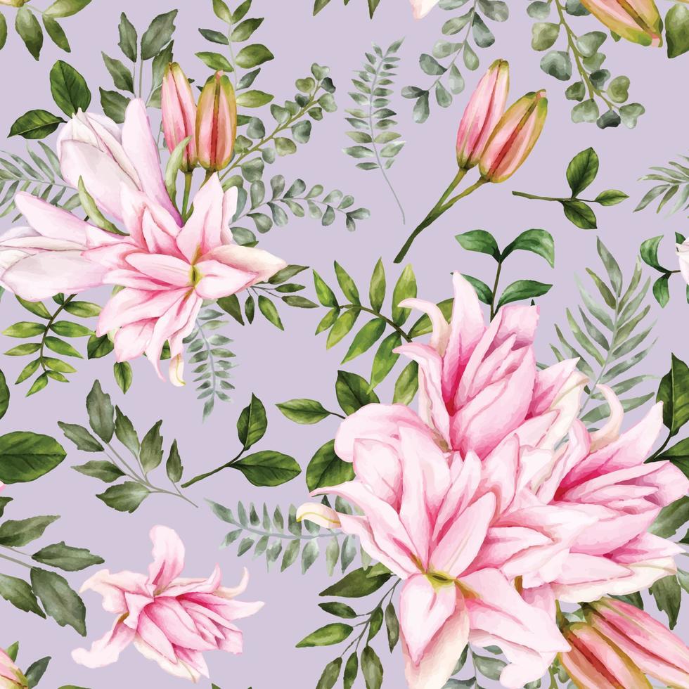 Beautiful watercolor floral seamless pattern vector