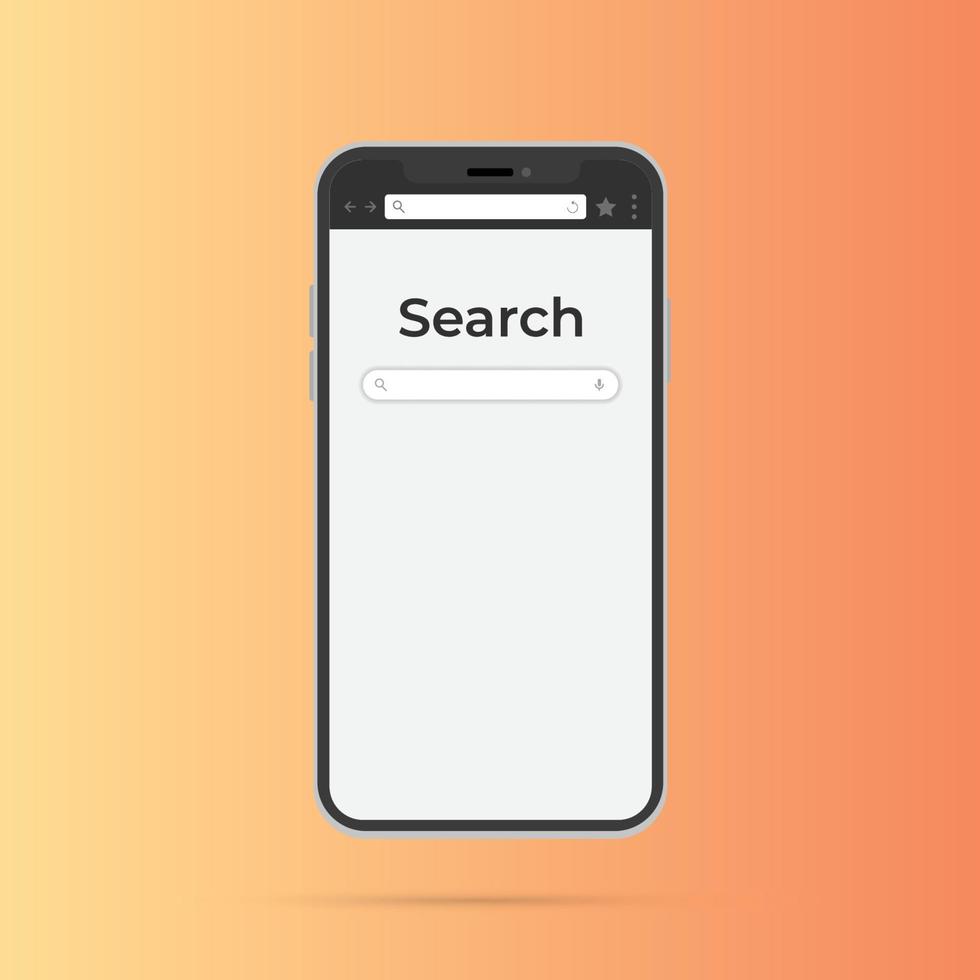 Search Engine Screen Mockup for mobile phone screen vector illustration