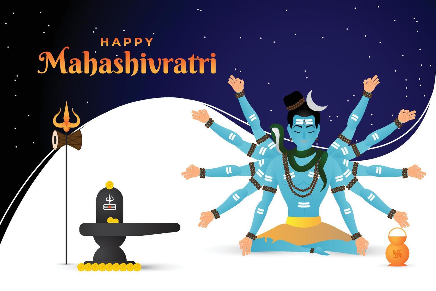 Vector illustration of Happy Mahashivratri, lord shiva, shivratri