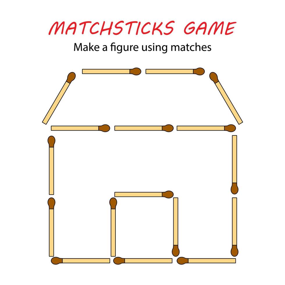 Matchsticks game for kids. Puzzle game with matches. Hand motility  training. 6046884 Vector Art at Vecteezy