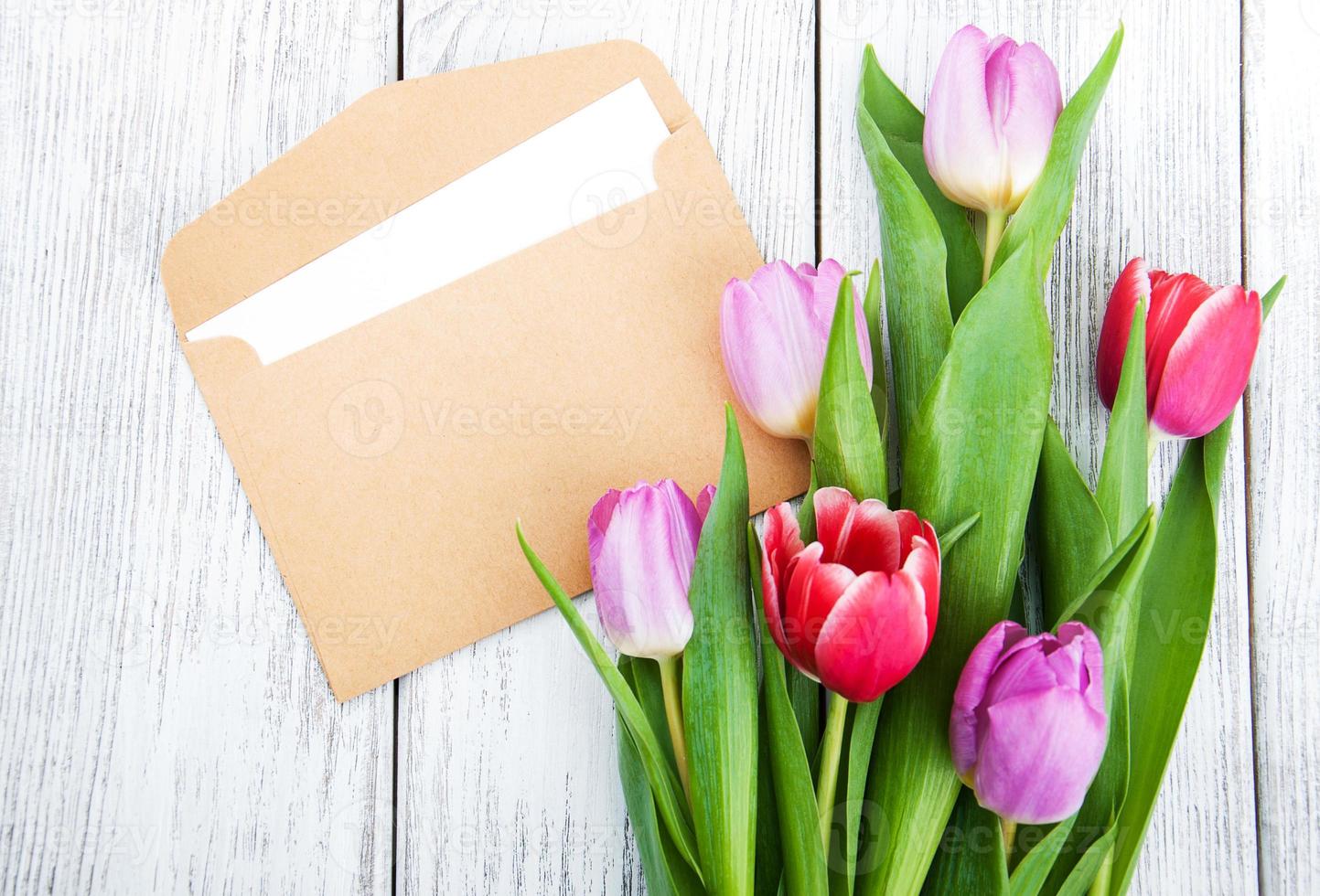 tulip bouquet and envelope photo