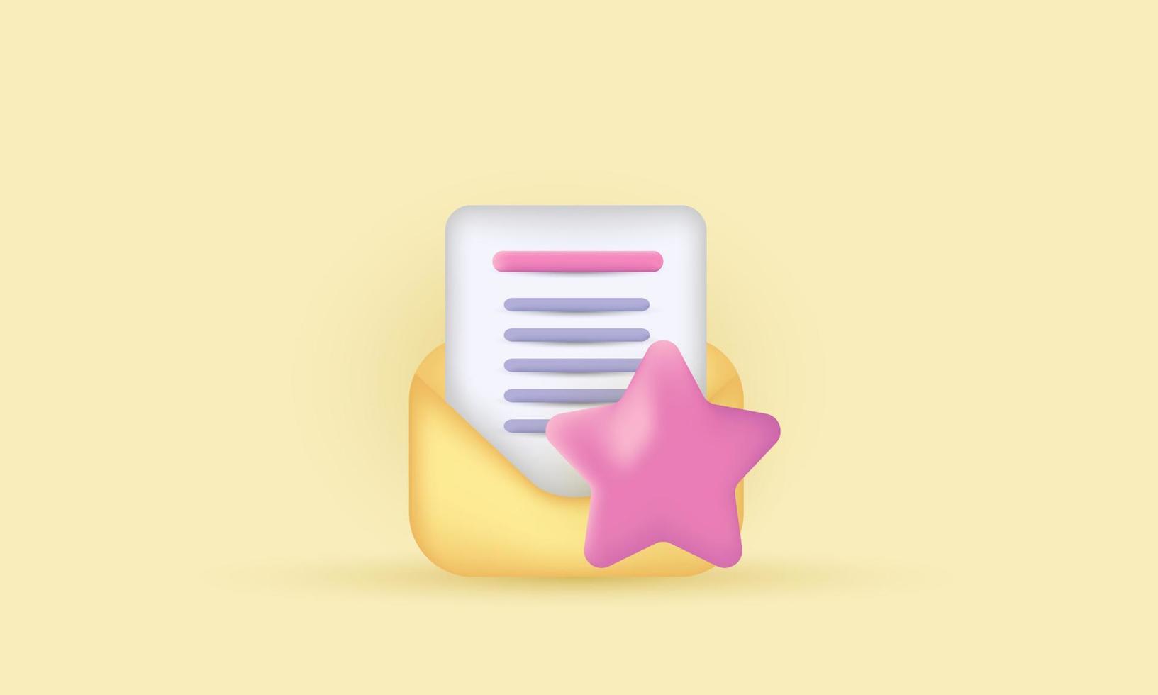 creative 3d file icon approvement concept with star document vector