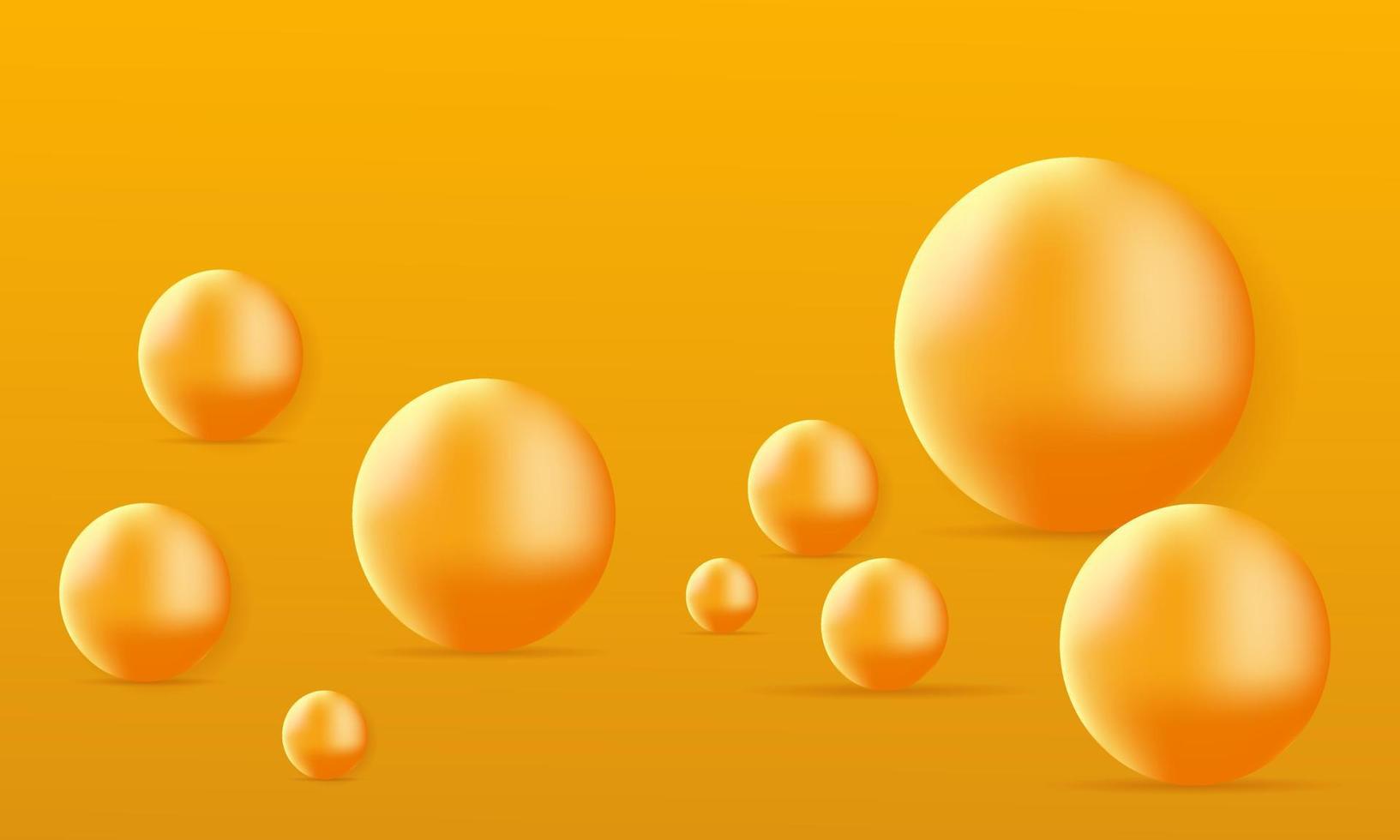abstracto dinámico 3d esferas fondo amarillo vector