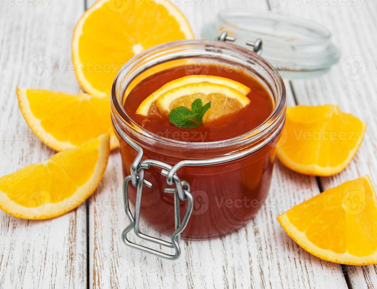 Delicious orange jam photo